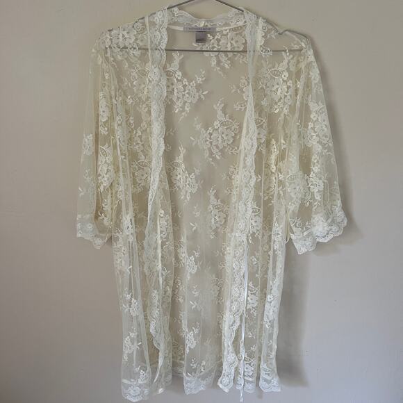 Victoria’s Secret Cream Lace Robe Size XS - Picture 1 of 6